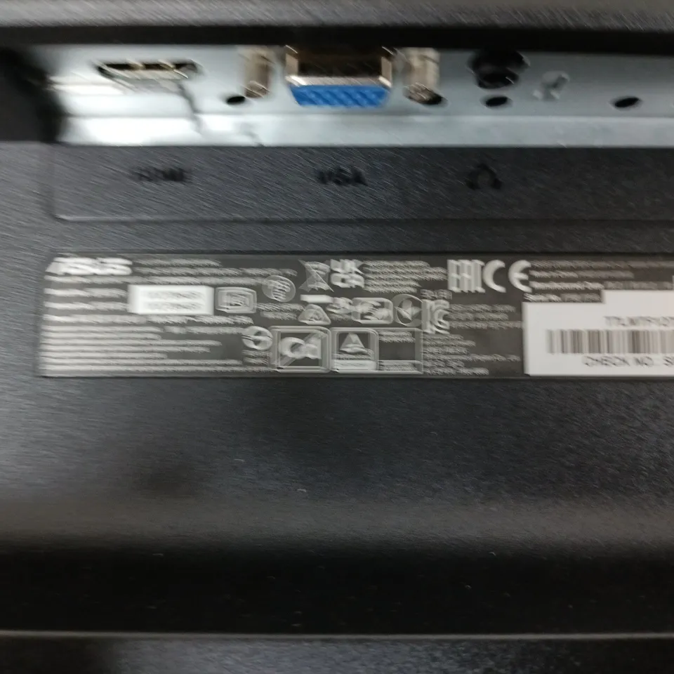 ASUS COMPUTER MONITOR – BLACK, WITH STAND & CABLES 