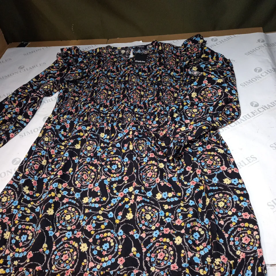 SIMPLY BE FLORAL PATTERN DRESS SIZE UNSPECIFIED