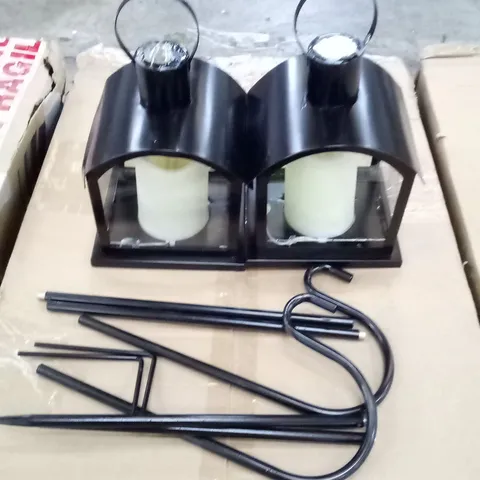 BOXED 2X BLACK SOLAR LANTERNS