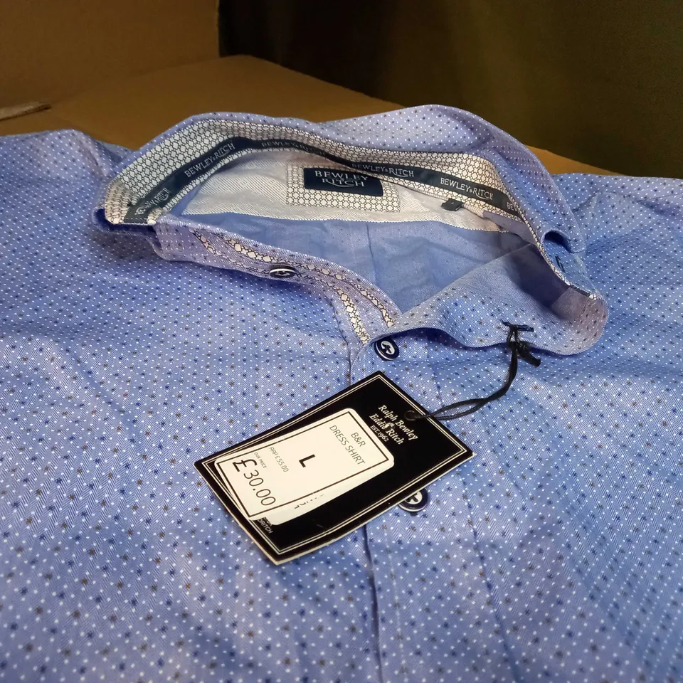 BEWLEY RITCH BLUE/PATTERN MENS SHIRT - LARGE