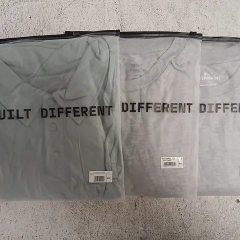 SET OF APPROXIMATELY 10 ASSORTED BUILT DIFFERENT T-SHIRTS/SHIRTS IN VARIOUS COLOURS AND SIZES