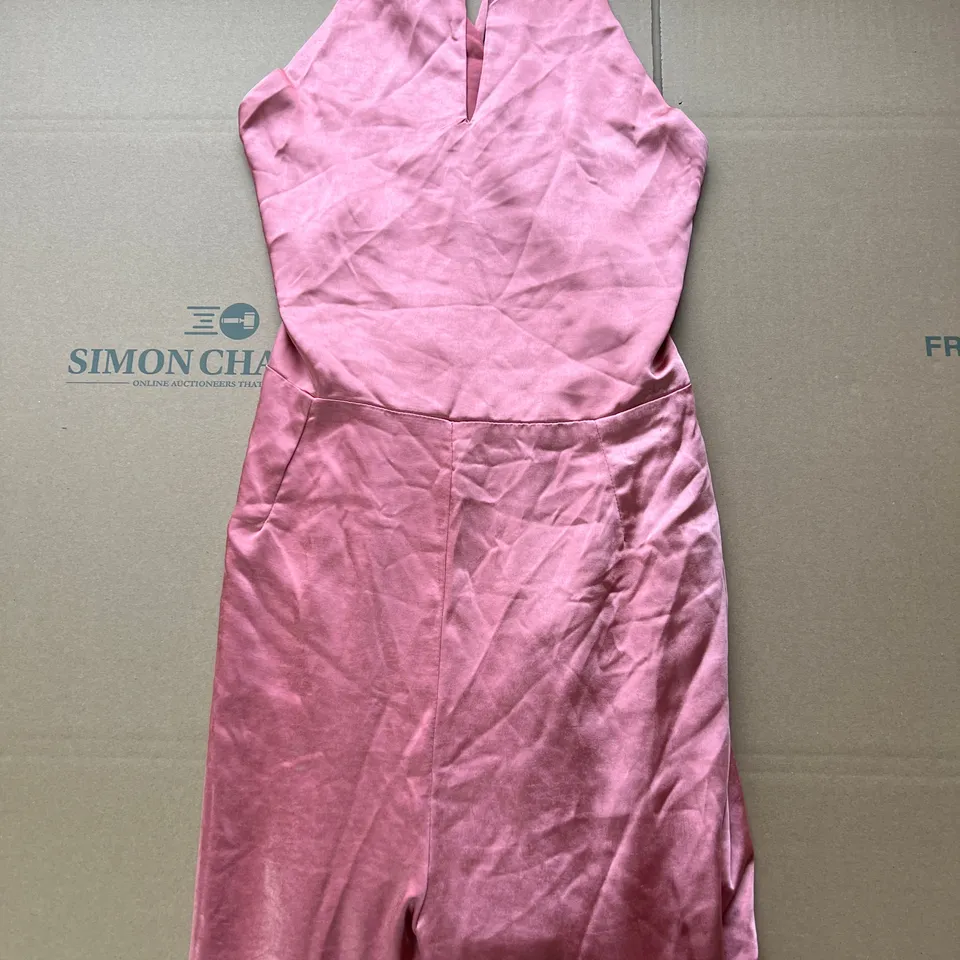 CLUBL SIZE 14 SALMON PINK VELVET JUMPSUIT