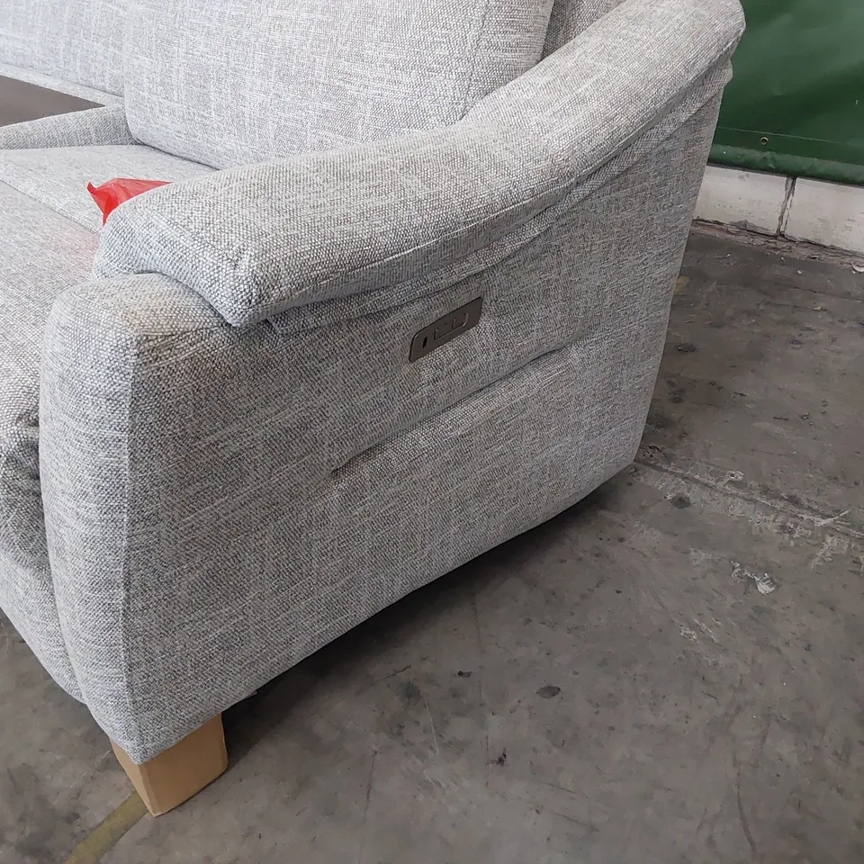 QUALITY BRITISH DESIGNER G PLAN HURST POWER RECLINING SOFA WITH CURVED STORAGE UNIT 