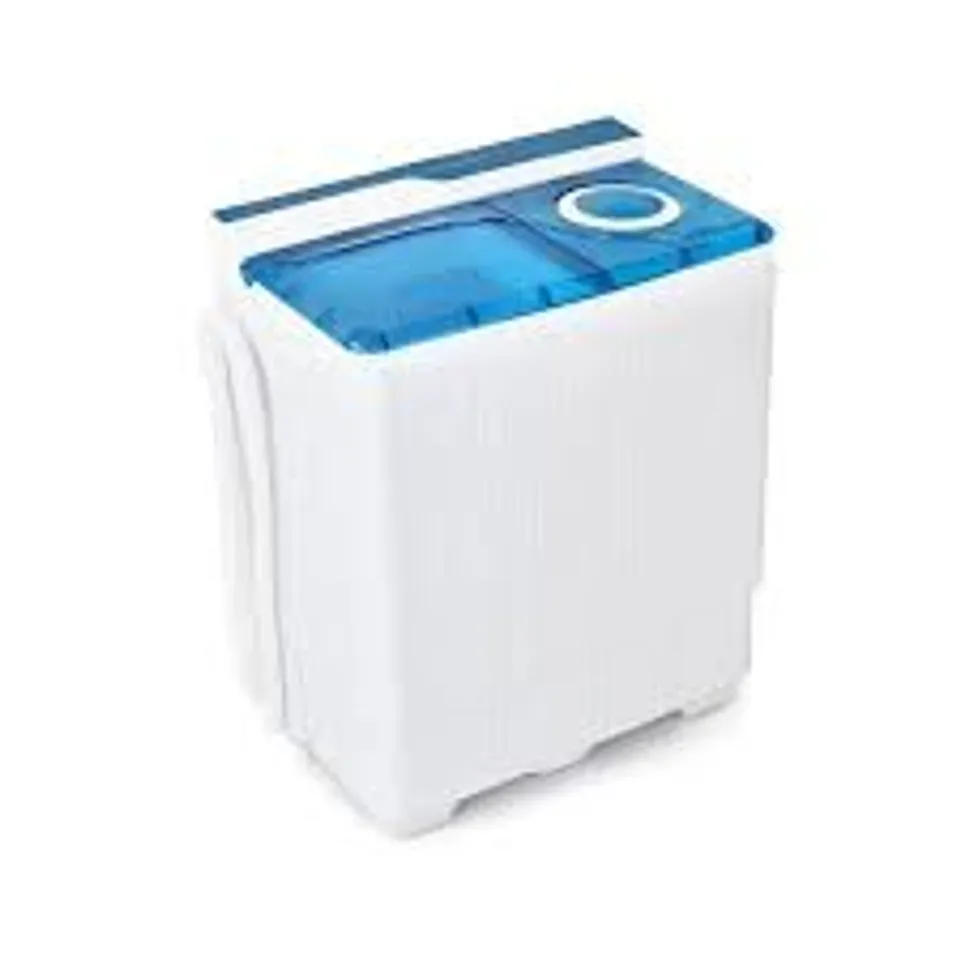 BOXED COSTWAY PORTABLE TWIN TUB WASH MACHINE WITH SPIN DRYER - BLUE