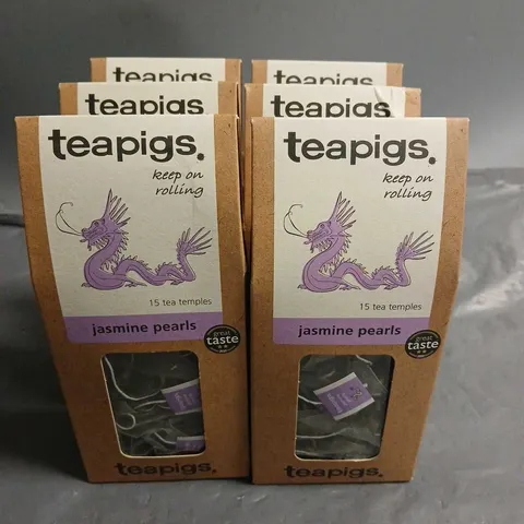 LOT OF 6 TEAPIGS 15-BAG BOXES OF JASMINE PEARL TEA