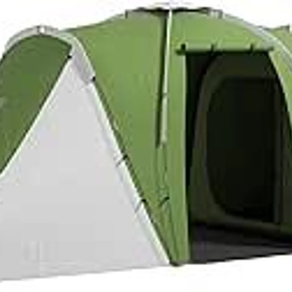 BOXED OUTSUNNY 4-6 MAN CAMPING TENT WITH 2 BEDROOM AND LIVING AREA, GREEN, WHITE (1 BOX)