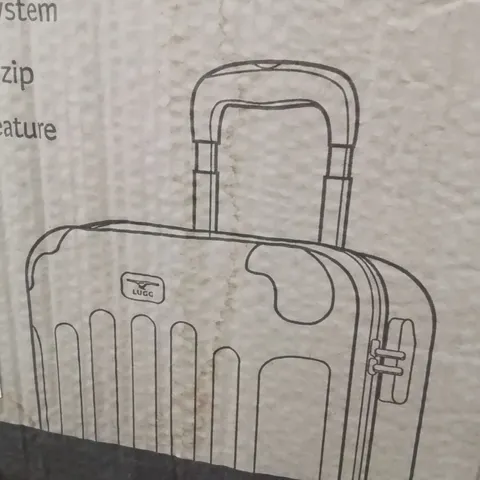 BOXED LIGHTWEIGHT TRAVEL LUGGAGE SUITCASE (BLUE/BROWN)