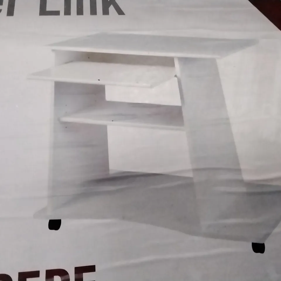 BOXED PEPE MELAMINE COATED WRITING COMPUTER DESK WHITE