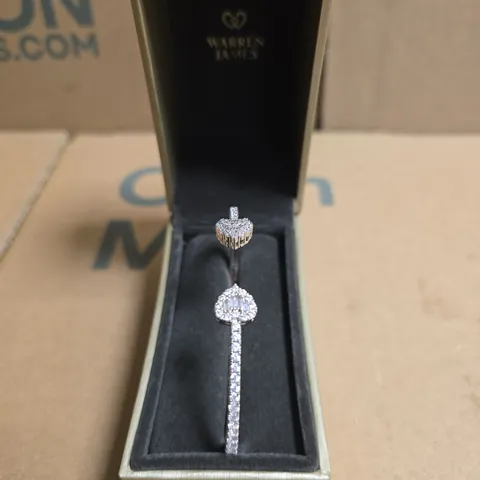 TWIN HEART THEMED BRACELET WITH SET STONES IN WARREN JAMES BRANDED BOX