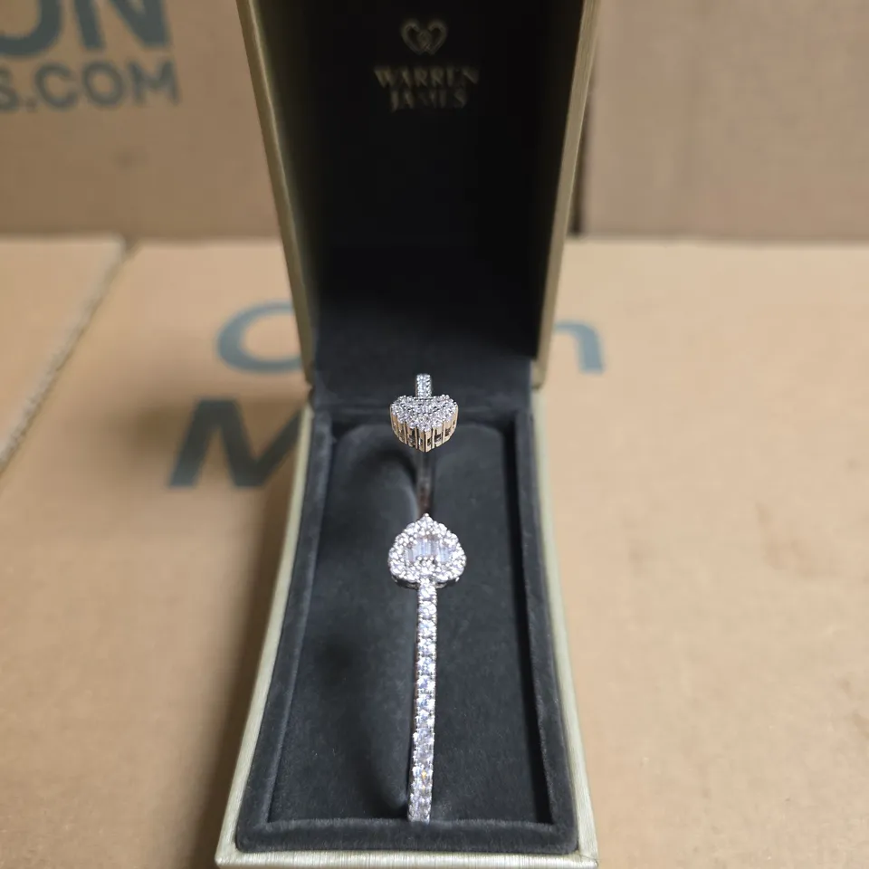 TWIN HEART THEMED BRACELET WITH SET STONES IN WARREN JAMES BRANDED BOX