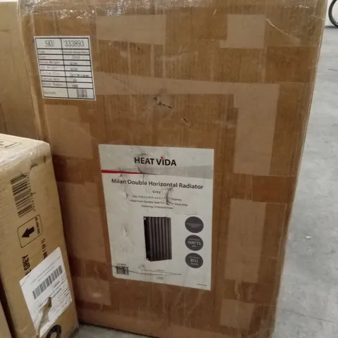 BOXED HEAT VIDA MILAN DOUBLE HORIZONTAL RADIATOR - GREY (1 BOX) H 63.5 x W 41.3 x D 7.8cm
