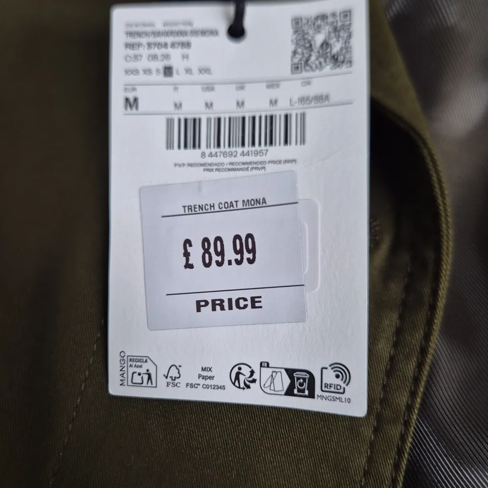 WOMEN'S TRENCH COAT MONA – OLIVE GREEN, UK M