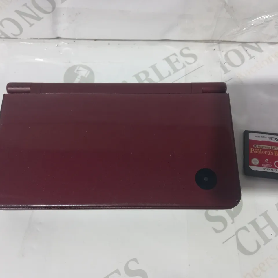 NINTENDO DSI XL IN BURGUNDY WITH PROFESSOR LAYTON GAME