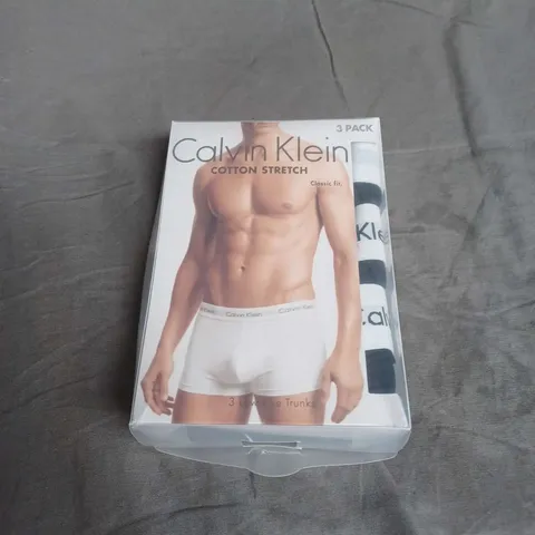 CALVING KLEIN 3PACK LOW RISE TRUNKS IN BLACK SIZE S