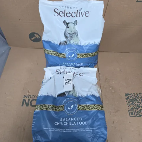 2 PACKS OF SUPREME SCIENCE SELECTIVE CHINCHILLA 1.5KG FOOD
