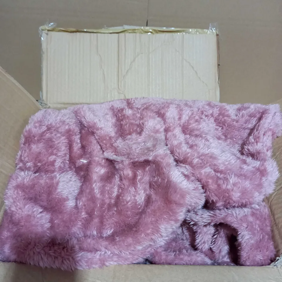 COZEE HOME FLUFFY LONGLINE HOODED LOUNGER - VINTAGE ROSE, SIZE L/XL