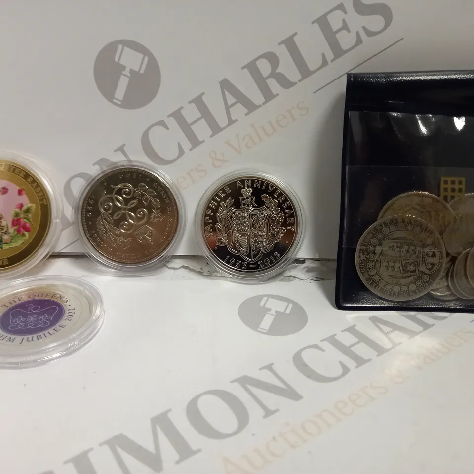 BAG TO CONTAIN APPROX. 26 X ASSORTED HISTORICAL & COLLECTORS COINS. DESIGNS VARY