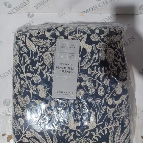 JOHN LEWIS PENCIL PLEAT CURTAINS (ONE PAIR)
