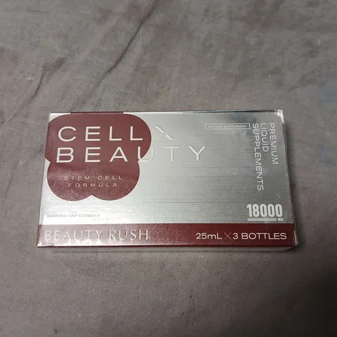 CELL BEAUTY BEAUTY RUSH STEM CELL FORMULA β LIQUID SUPPLEMENTS, 25ML X 3 BOTTLES