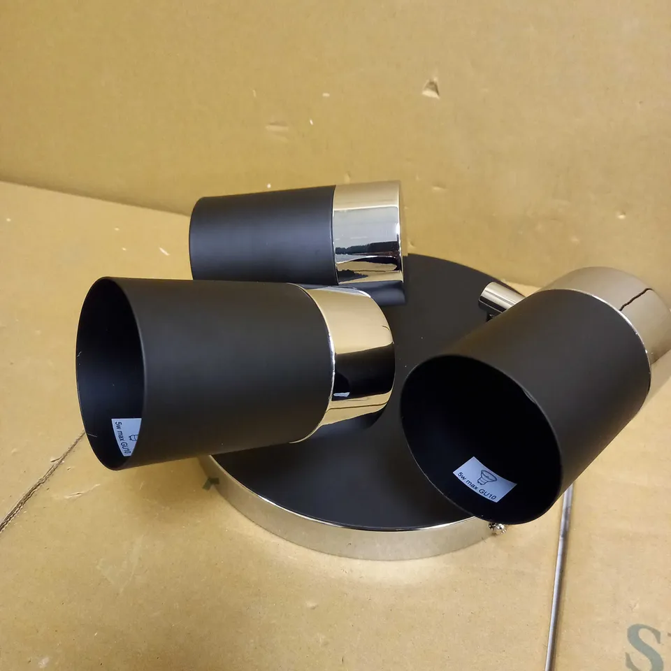 DAR LIGHTING GROUP IBSEN 3LT BLACK AND POLISHED CHROME