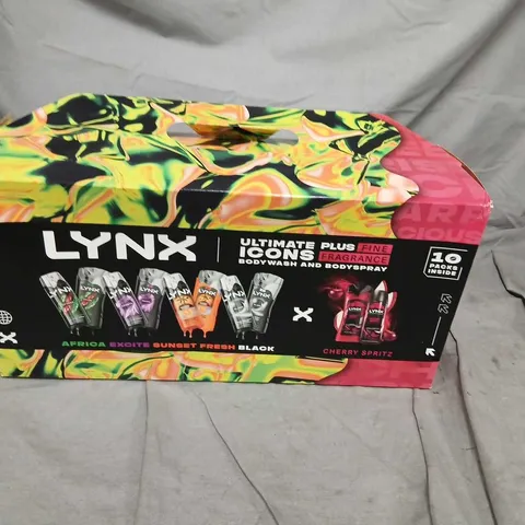 LYNX ULTIMATE ICONS PLUS LINE FRAGRANCE BODY WASH & BODYSPRAY GIFT SET – 10 PACK INSIDE