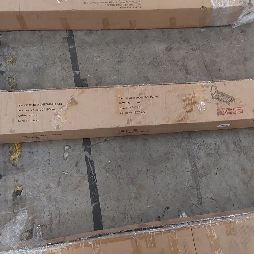 BOXED SINGLE WHITE BED (1 BOX)