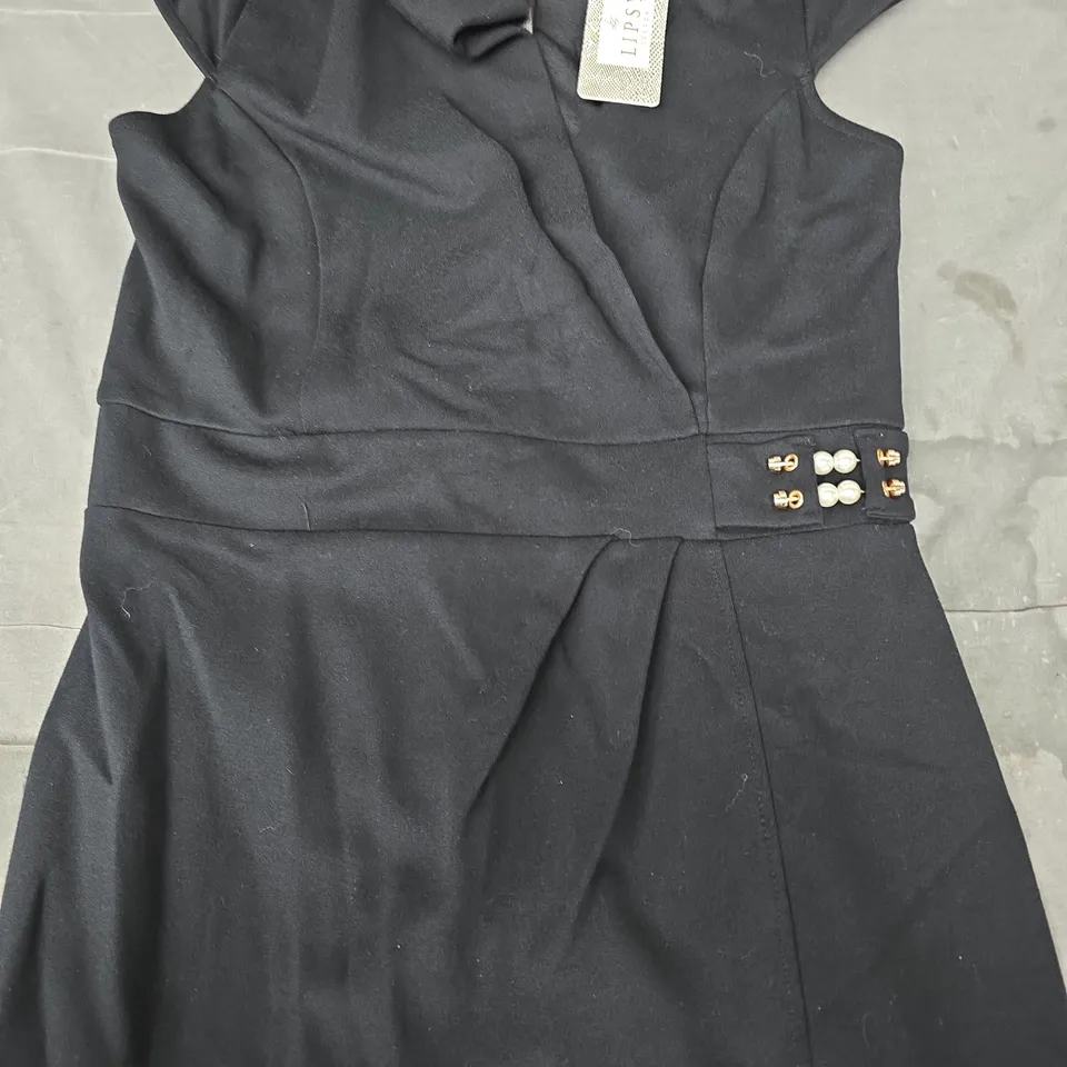LIPSY V-NECK DRESS IN BLACK SIZE UK 14