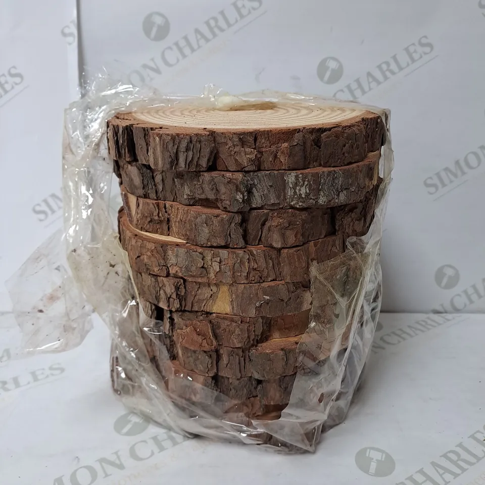 FUNSUEI 10 PCS 18-20CM DIAMETER 2CM DEPTH WOOD LOG DISCS 