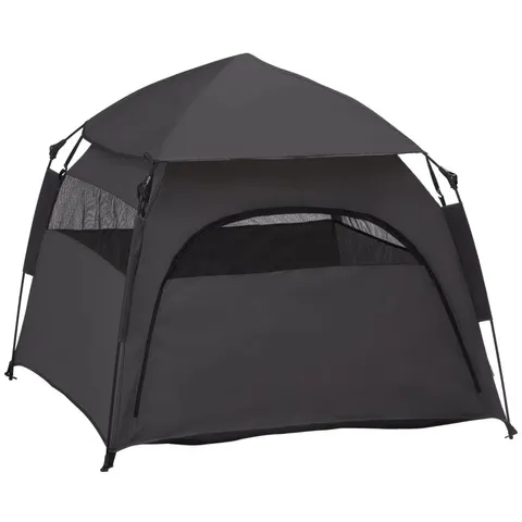 BOXED PAWHUT FOLDABLE DOG CAT TENT WITH WATER-RESISTANT OXFORD CARRY BAG - CHARCOAL GREY (1 BOX)