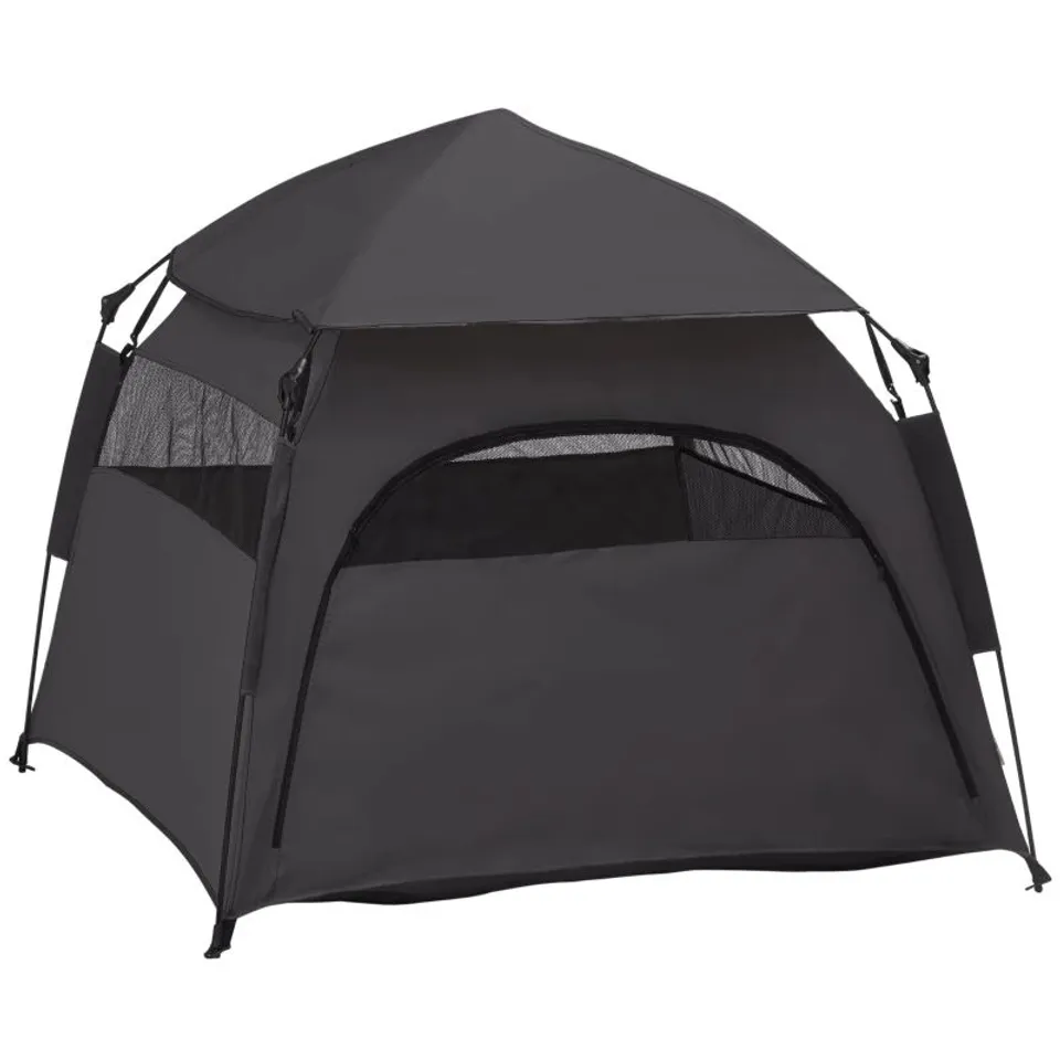 BOXED PAWHUT FOLDABLE DOG CAT TENT WITH WATER-RESISTANT OXFORD CARRY BAG - CHARCOAL GREY (1 BOX)