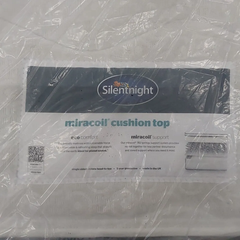 QUALITY BAGGED SILENTNIGHT 180CM SUPER KING SIZED MIRACOIL CUSHION TOP MEMORY FOAM MATTRESS