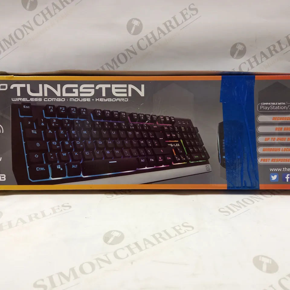 THE G-LAB Combo TUNGSTEN - Backlit Wireless Gaming Keyboard and Mouse Set