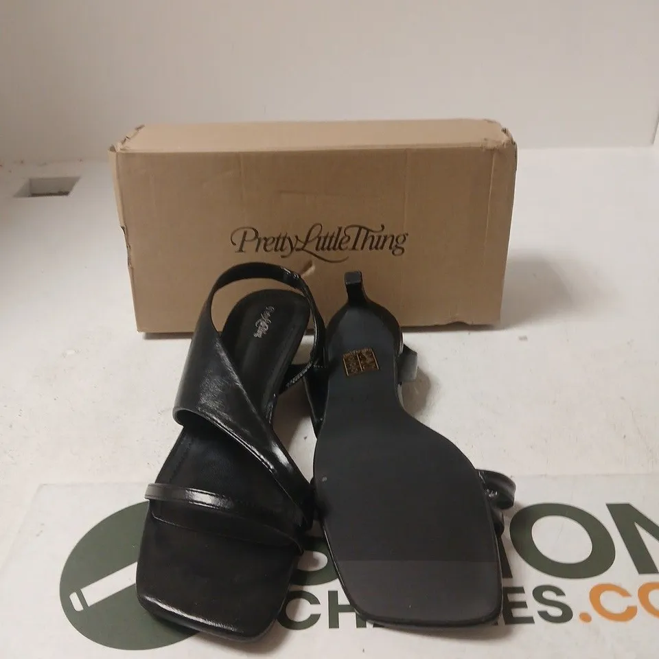 PRETTYLITTLETHING BLACK STRAPPY SANDALS – WOMEN'S FOOTWEAR - UK 6