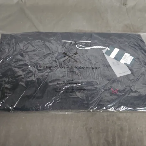 PIQUE KNITTED LONG-SLEEVE POLO SHIRT – NAVY – XL