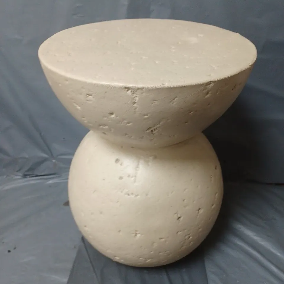 BOXED HOME STONE EFFECT SIDE TABLE - COLLECTION ONLY