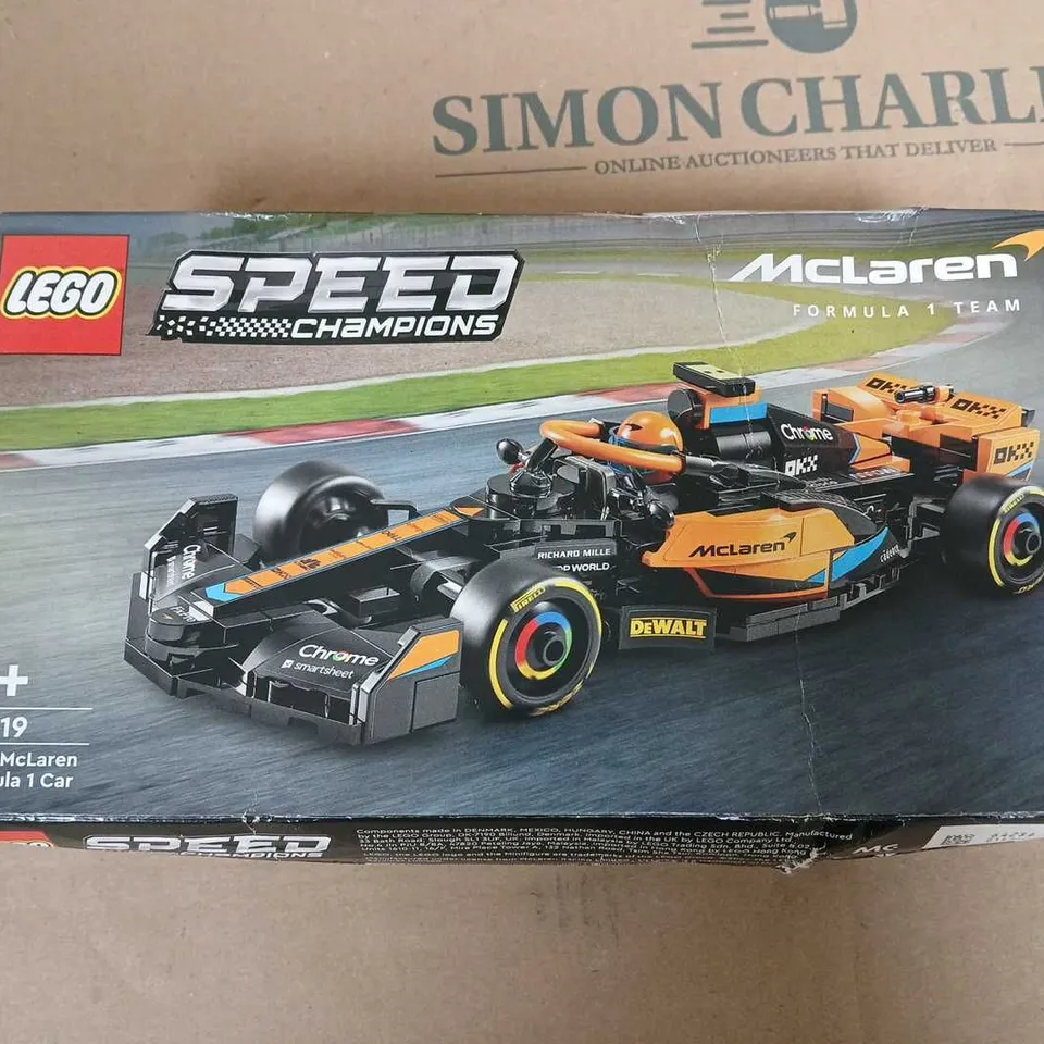 BOXED LEGO SPEED CHAMPION 2023 MCLAREN F1 RACE CAR - 76919