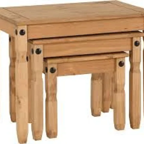 BOXED CORONA NEST OF TABLES - DISTRESSED WAXED PINE (1 BOX)