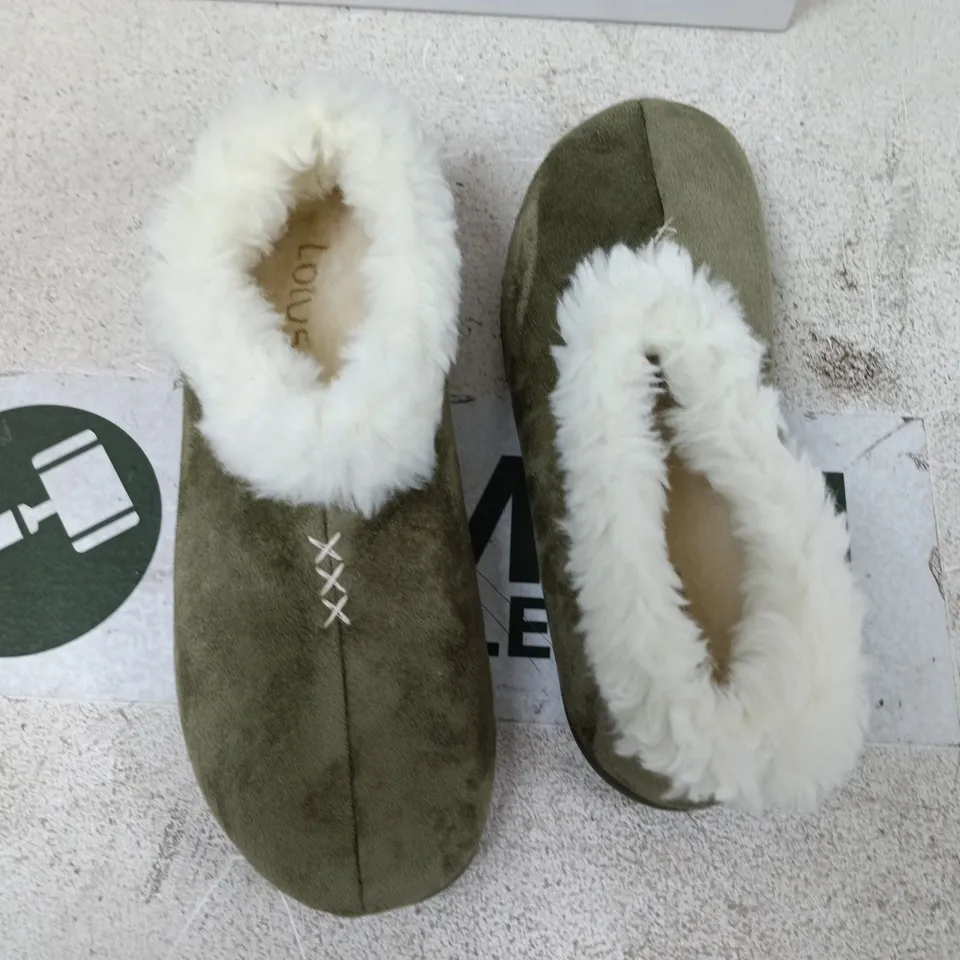 BOXED PAIR OF LOTUS BERNADA SHOES IN KHAKI - EU 39