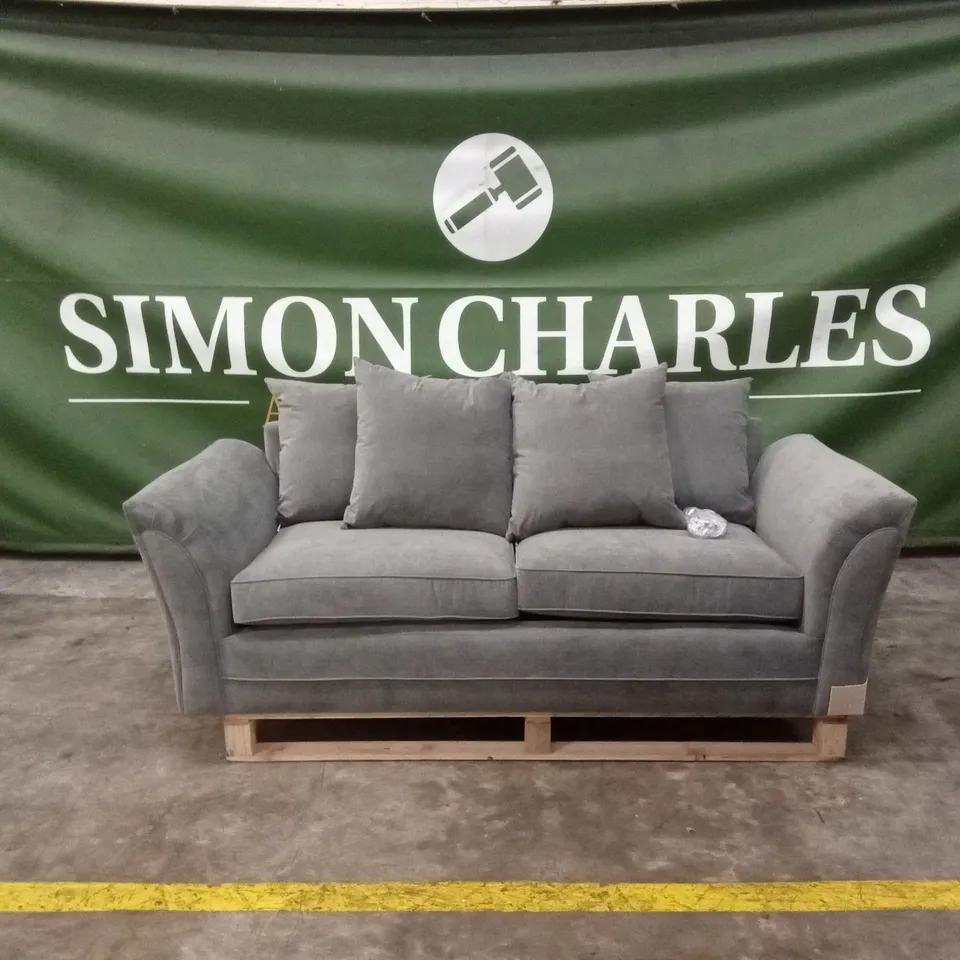 DURY FABRIC 3 SEATER SCATTER BACK SOFA - DARK GREY RRP £499