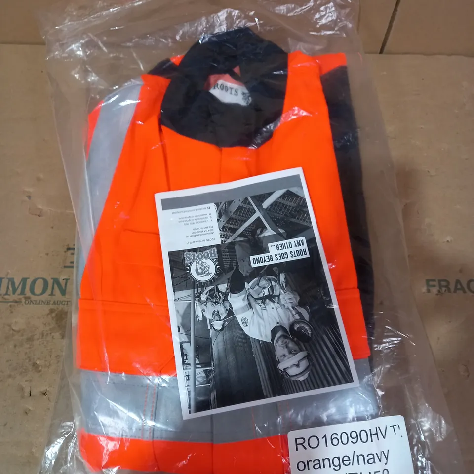 BRAND NEW ROOTS ORANGE/NAVY HI-VIS JACKET - SIZE 42