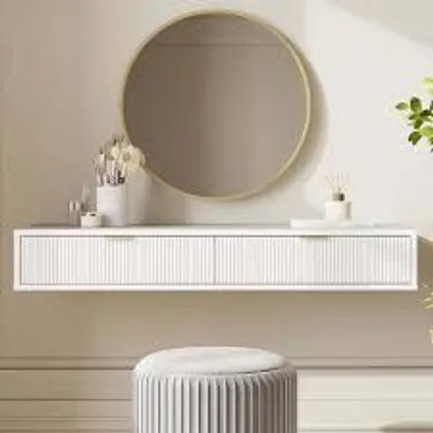 BOXED DUNELM SIENNA WALL MOUNTED DRESSING TABLE WHITE (1 BOX)