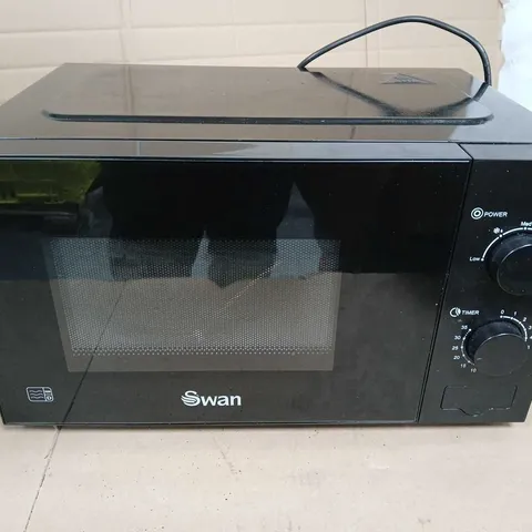 SWAN 20L 700W MANUAL MICROWAVE - BLACK - COLLECTION ONLY