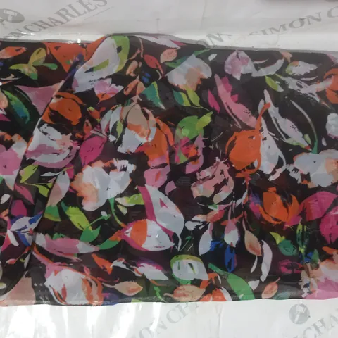 KIM & CO CHIFFON SCARF IN BLACK/MULTI