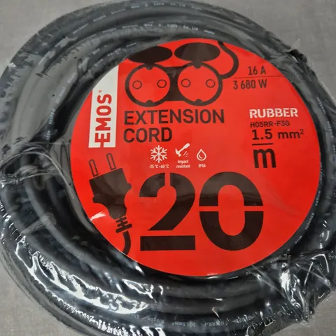 SEALED EMOS EXTENSION CORD RUBBER H05RR-F3G 16A 3 680W 1.5MM2 - 20M