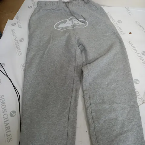 CORTEZ RULES THE WORLD LOGO PRINT TRACKSUIT BOTTOMS IN GREY - SMALL