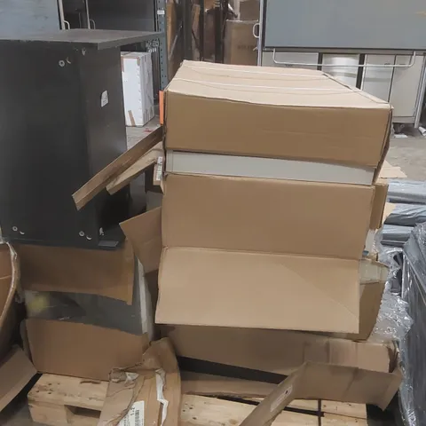 PALLET CONTAINING ASSORTED BATHROOM FURNITURE CABINET PARTS ECT