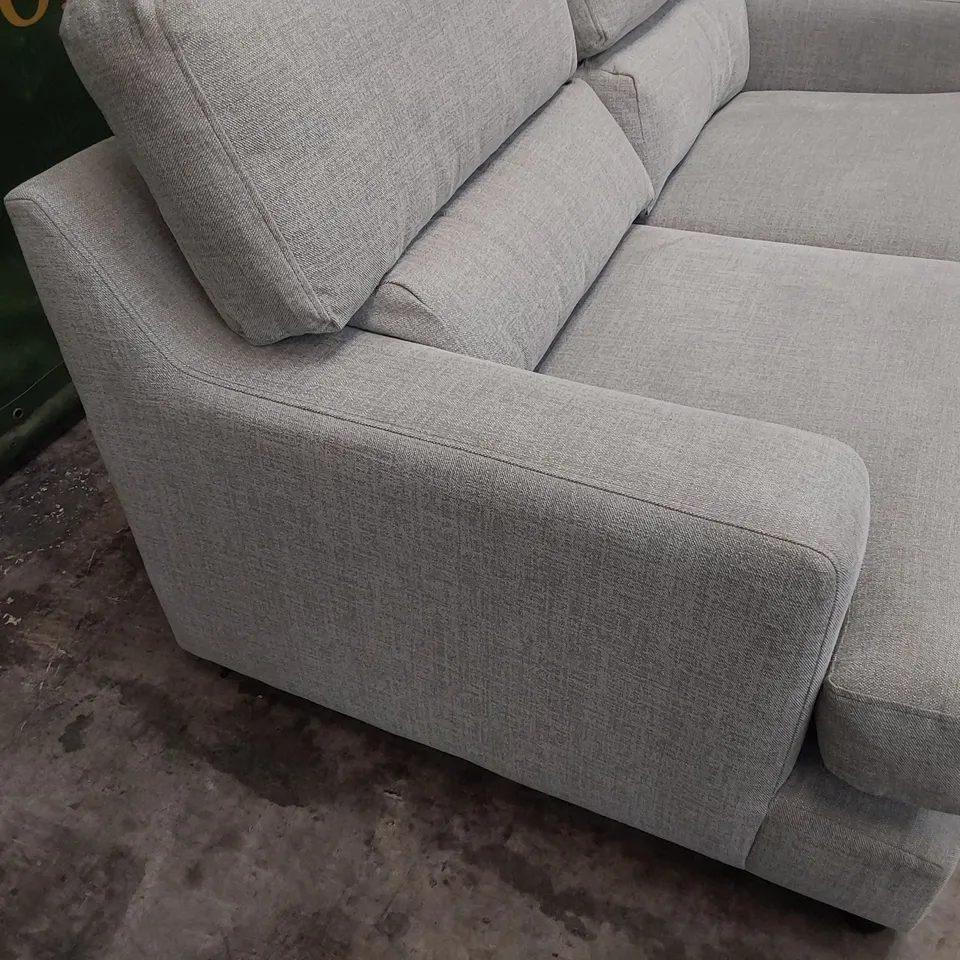 QUALITY BRITISH DESIGNER LOUNGE Co. TWO SEATER SOFA LIGHT GREY FABRIC 