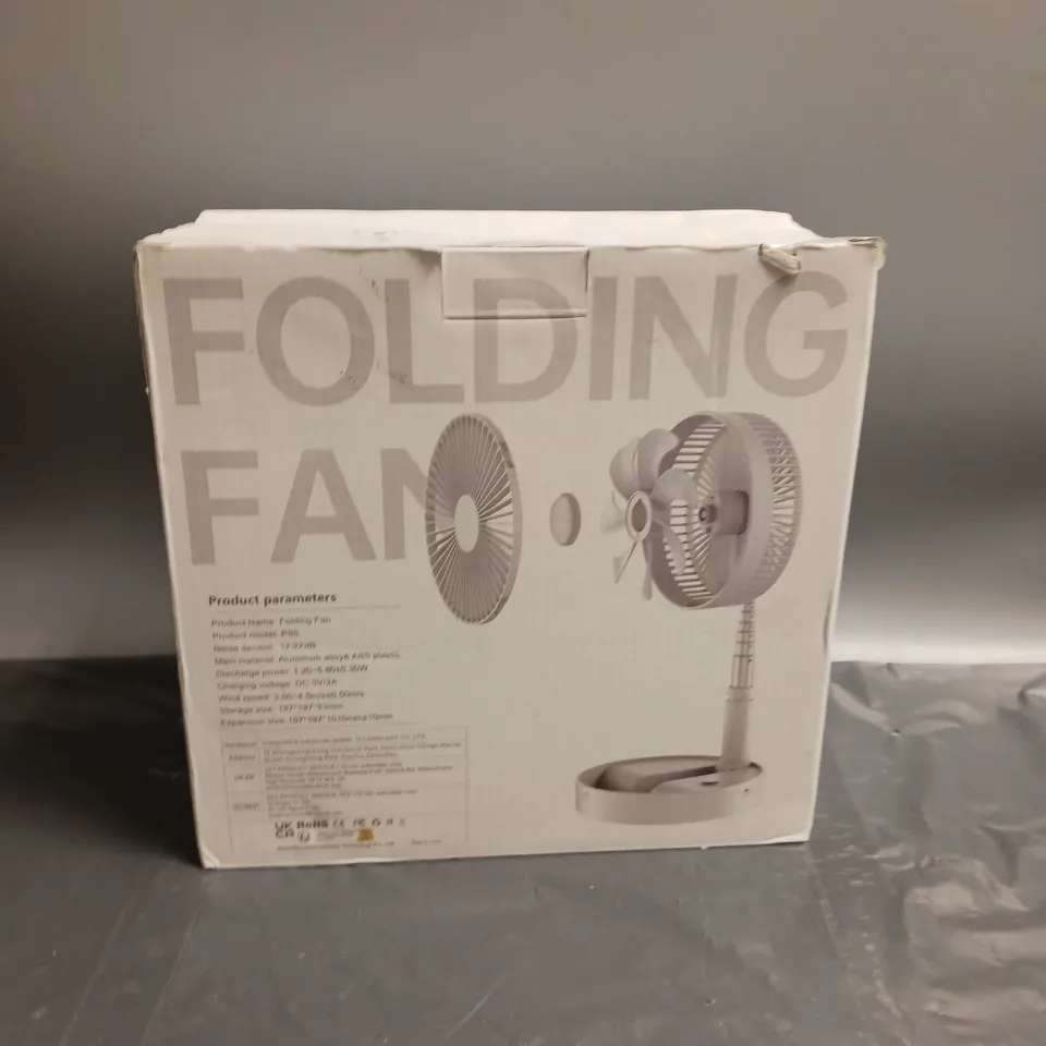BOXED FOLDING FAN P9S FOLDING & TELESCOPIC ADJUSTMENT SUITABLE FOR OUTDOOR ENTERTAINMENT 