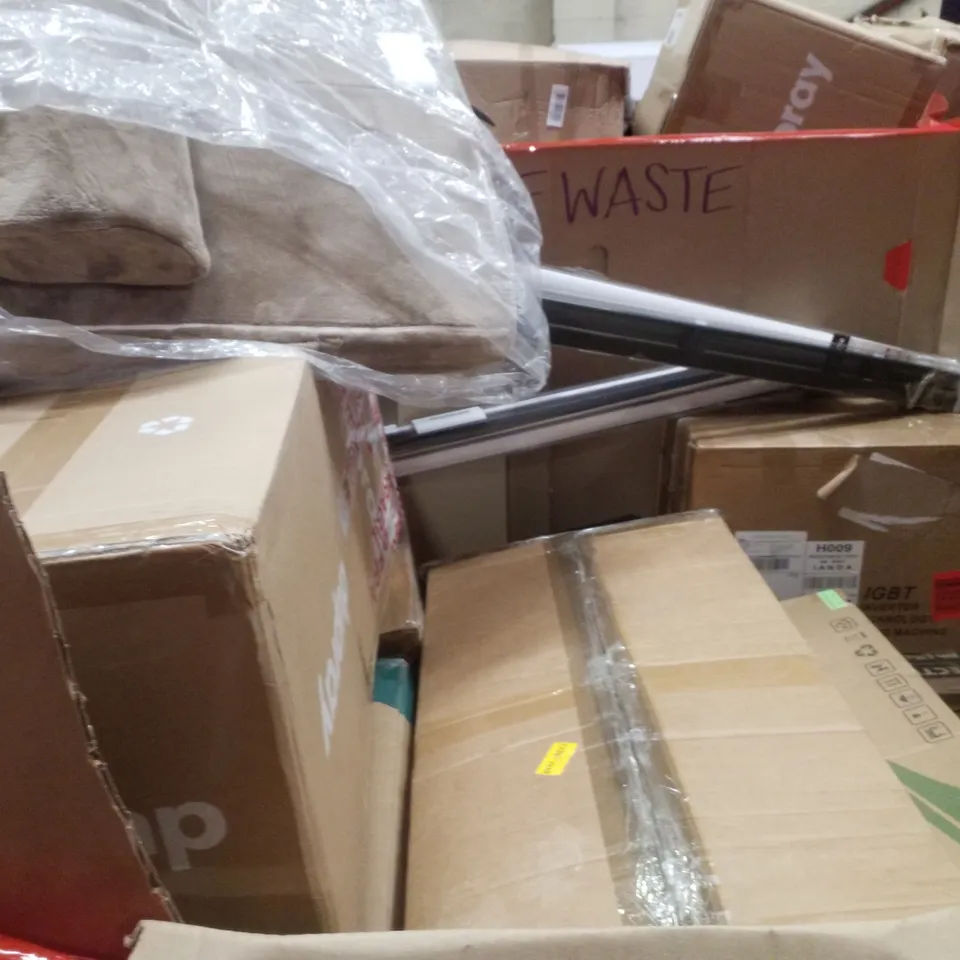 PALLET CONTAINING ASSORTED PRODUCTS INCLUDING COOKER HOOD, FOOT SPA, OFFICE CHAIR, TOILET ROLL HOLDER & TREADY VINTAGE STYLE RIDE-ON CAR