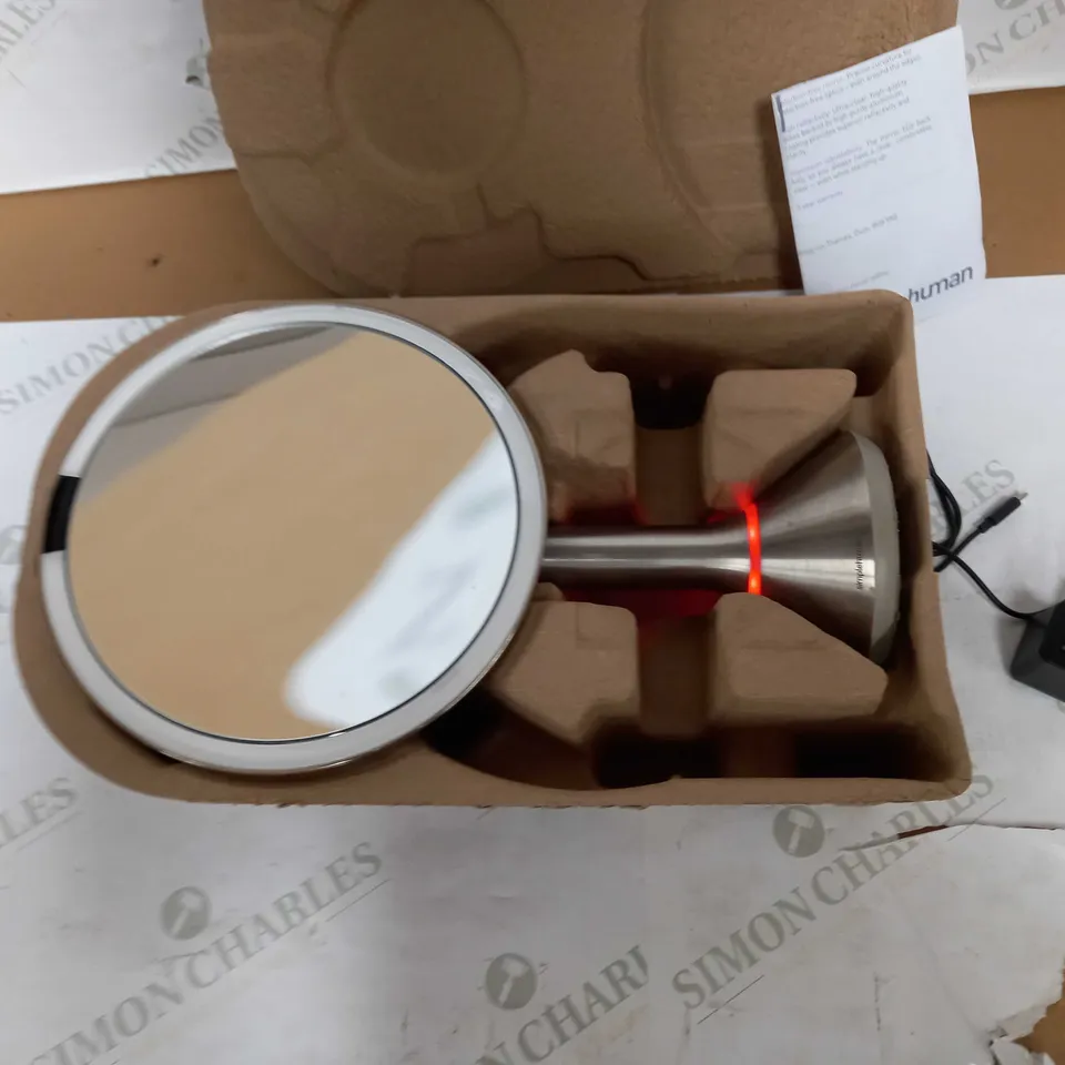 SIMPLEHUMAN 20CM SENSOR MIRROR WITH TOUCH-CONTROL BRIGHTNESS 10X MAG - COLLECTION ONLY